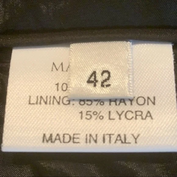 MARLOWE Made in Italy Wool Tailored Belted Blazer Blue Career Professional 42/8 - Picture 3 of 16